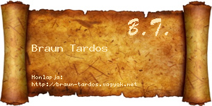Braun Tardos névjegykártya